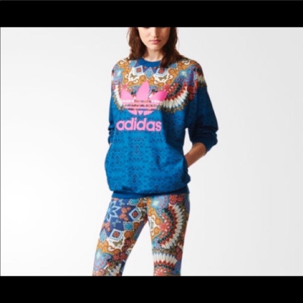 Adidas x Farm Rio Borbomix printed long sleeve sweatshirt size small